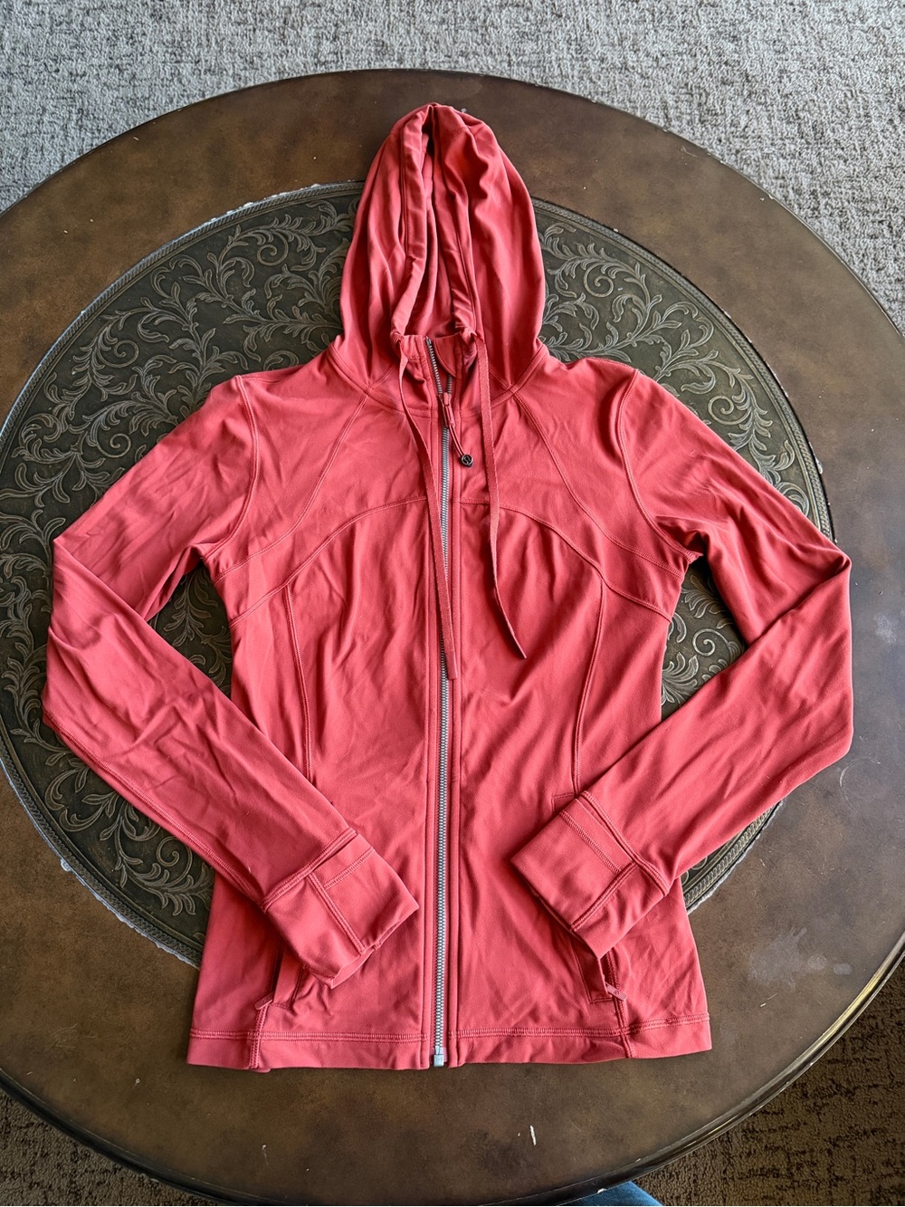 lululemon athletica burnt brick orange zip up hooded Align Define jacket